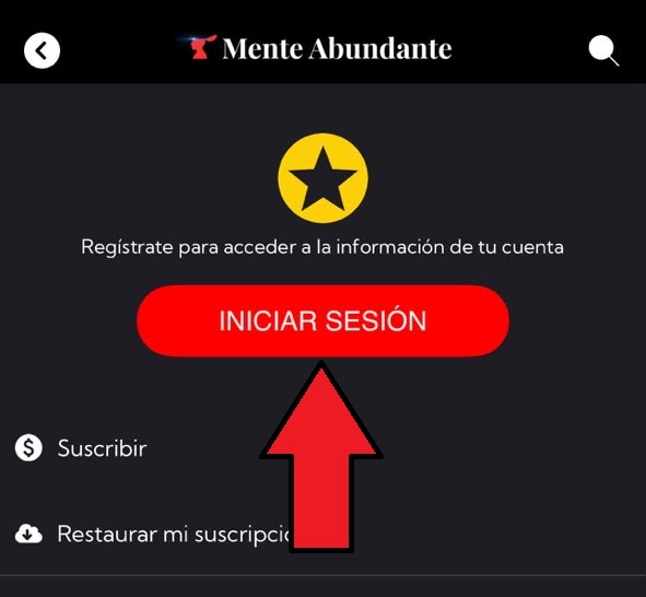 Tocar Iniciar sesión en Perfil